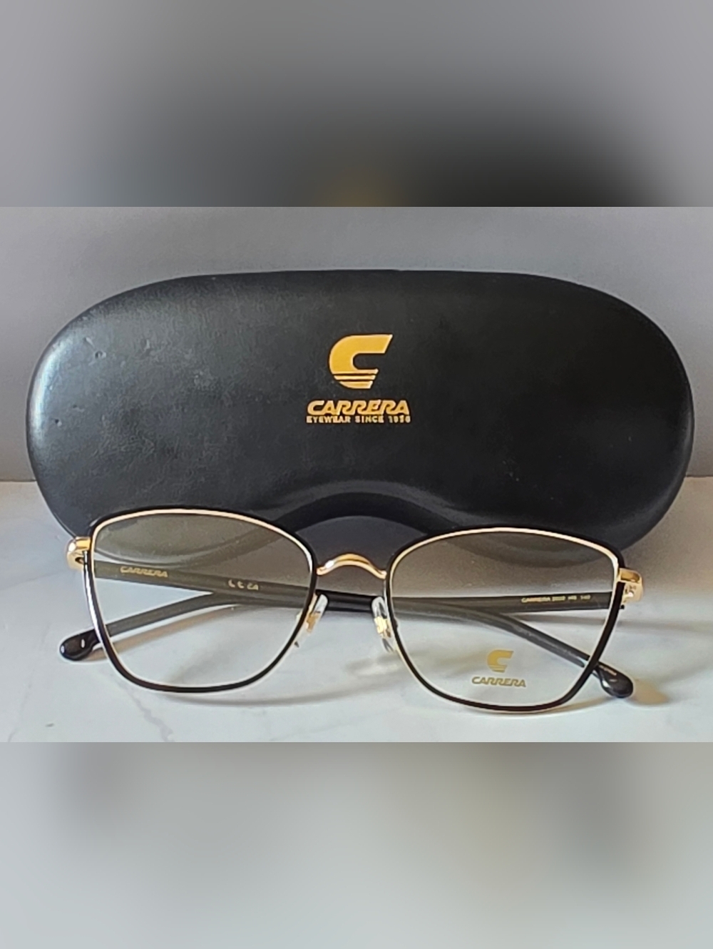 Carrera Gold Black Eyeglass Frames Brand New